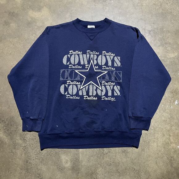 Vintage 90s Dallas Cowboys Navy NFL Sweatshirt - Picture 1 of 3
